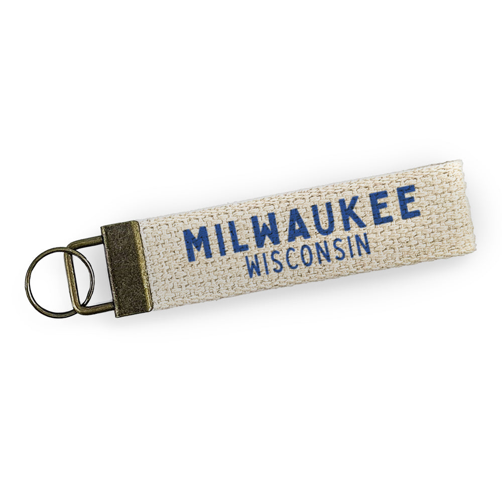 Two Color City - Custom Canvas Key Fob
