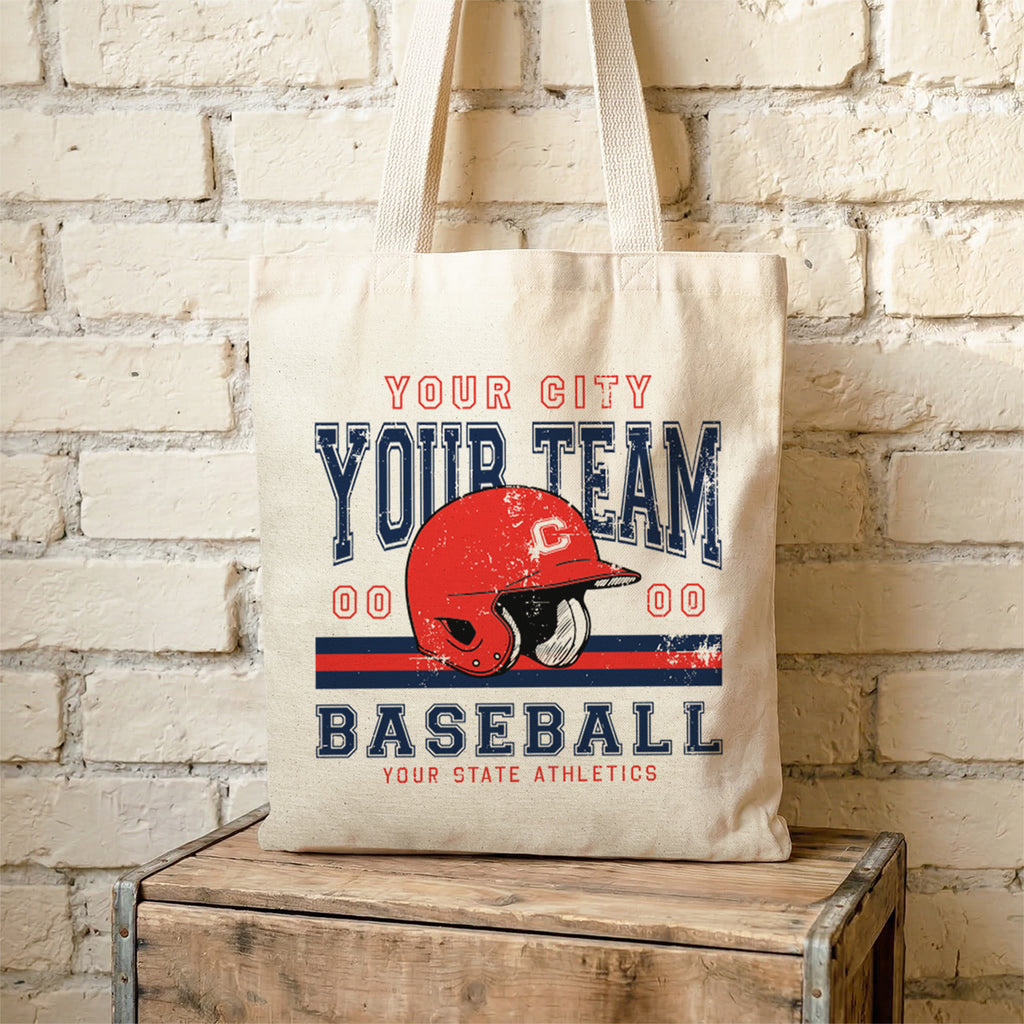 Baseball Team Varsity - Custom City/State/Team/Est. - Canvas Tote Bag