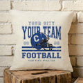 Football Team Varsity - Custom City/Team/State/Est. Square Canvas Throw Pillow