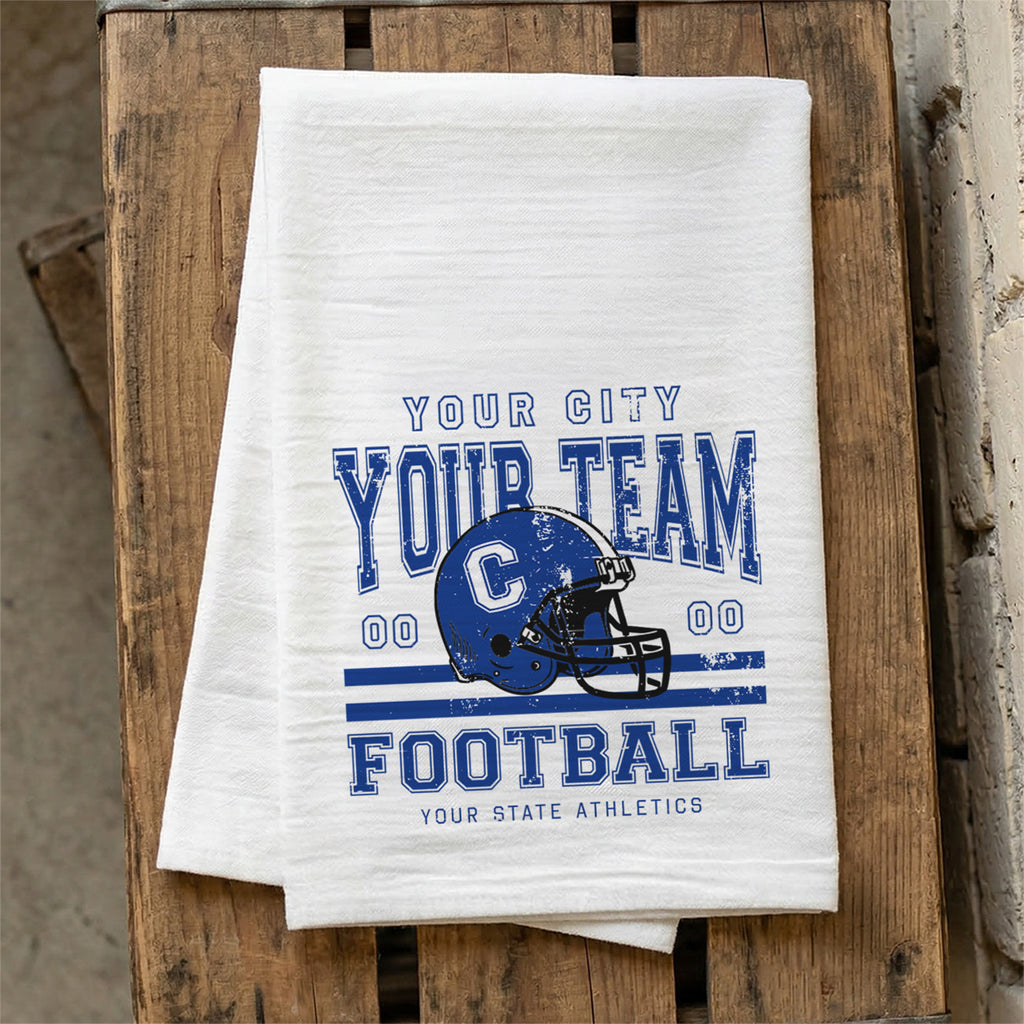 Football Team Varsity - Custom City/Team/State/Est. Cotton Tea Towel