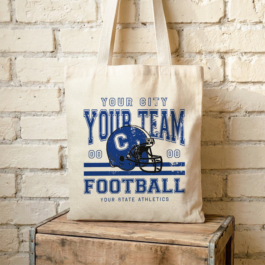 Football Team Varsity - Custom City/Team/State/Est. Canvas Tote Bag