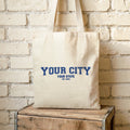Simple Varsity - Custom City/State/Est. Canvas Tote Bag