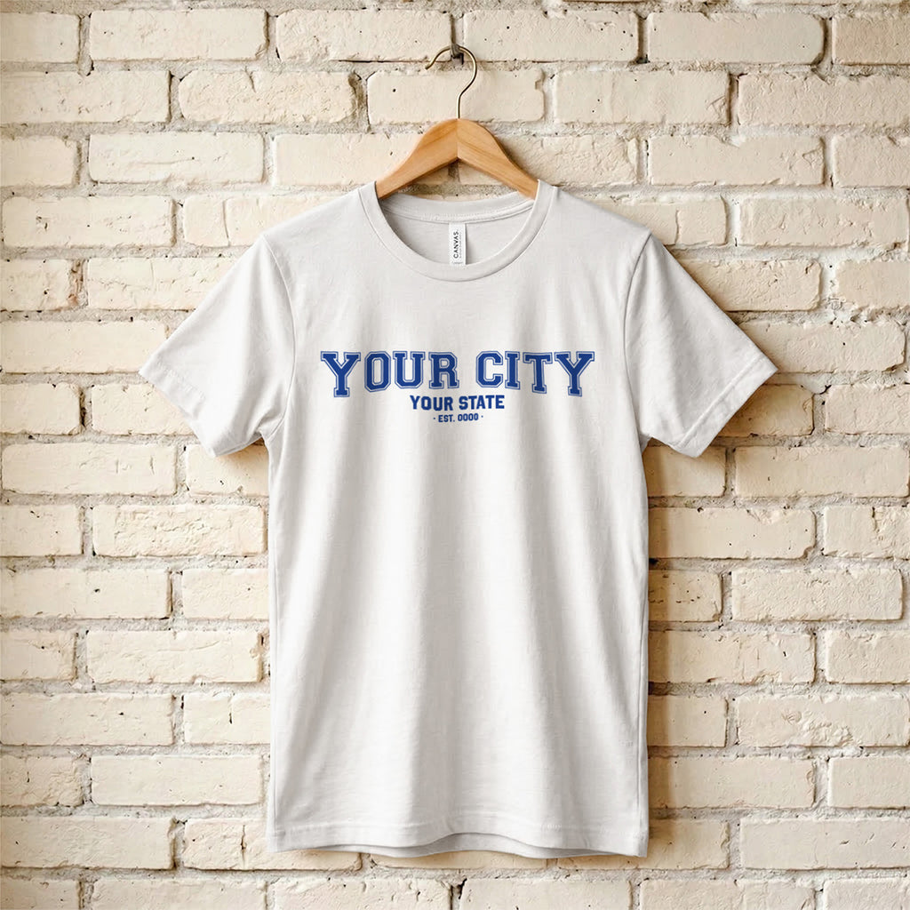 Simple Varsity - Custom City/State/Est. T-Shirt