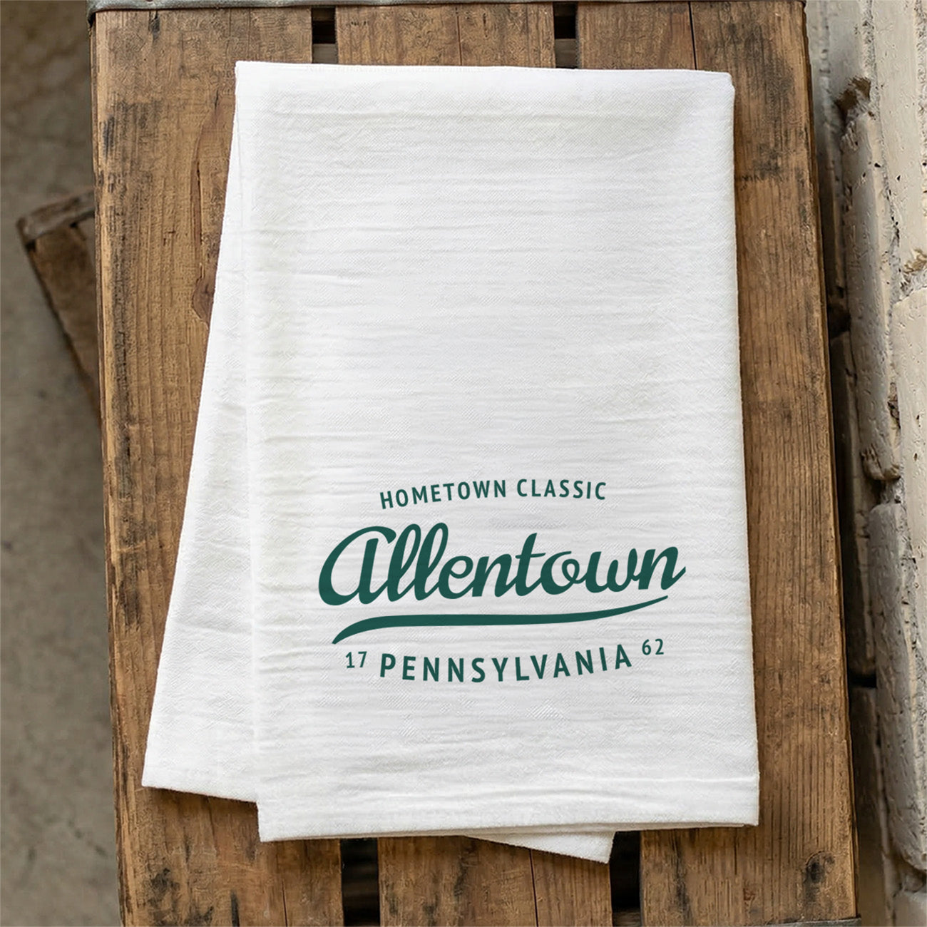 Hometown Classic - Custom City/State/Est. Cotton Tea Towel