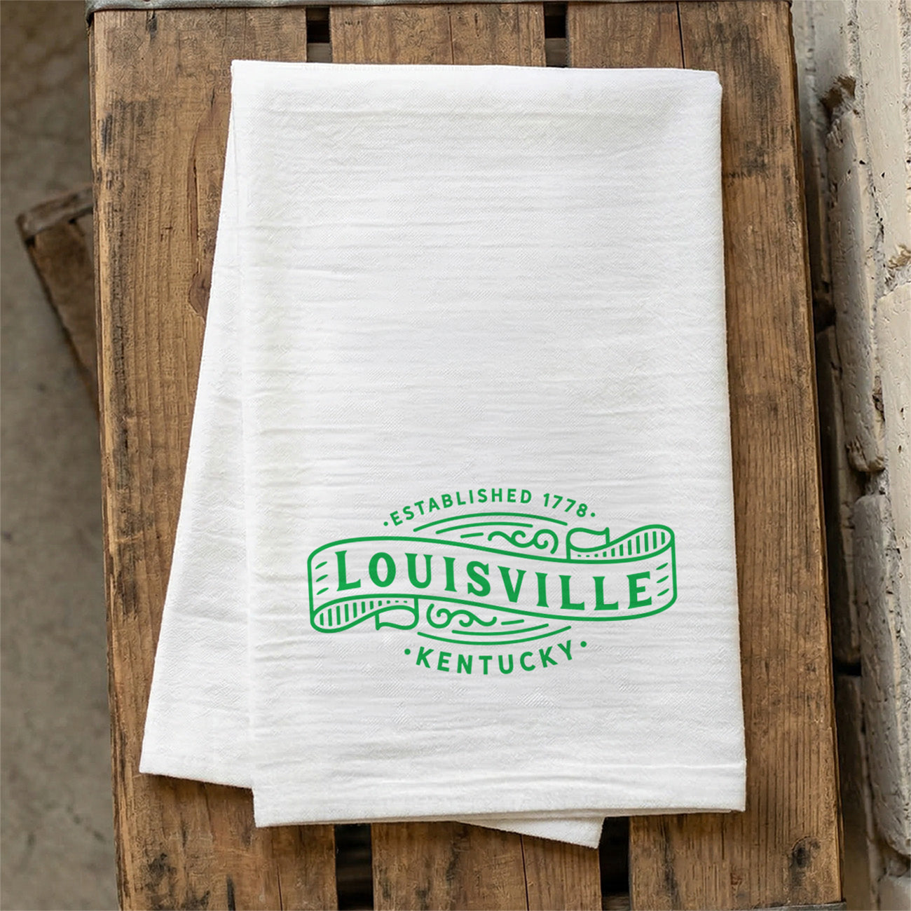 Old Americana - Custom City/State/Est. Cotton Tea Towel