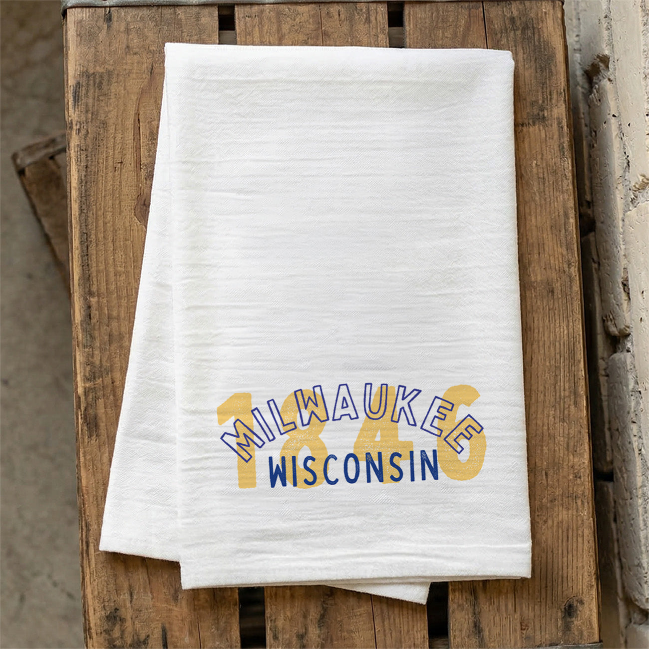 Two Color City - Custom City/State/Est. Cotton Tea Towel