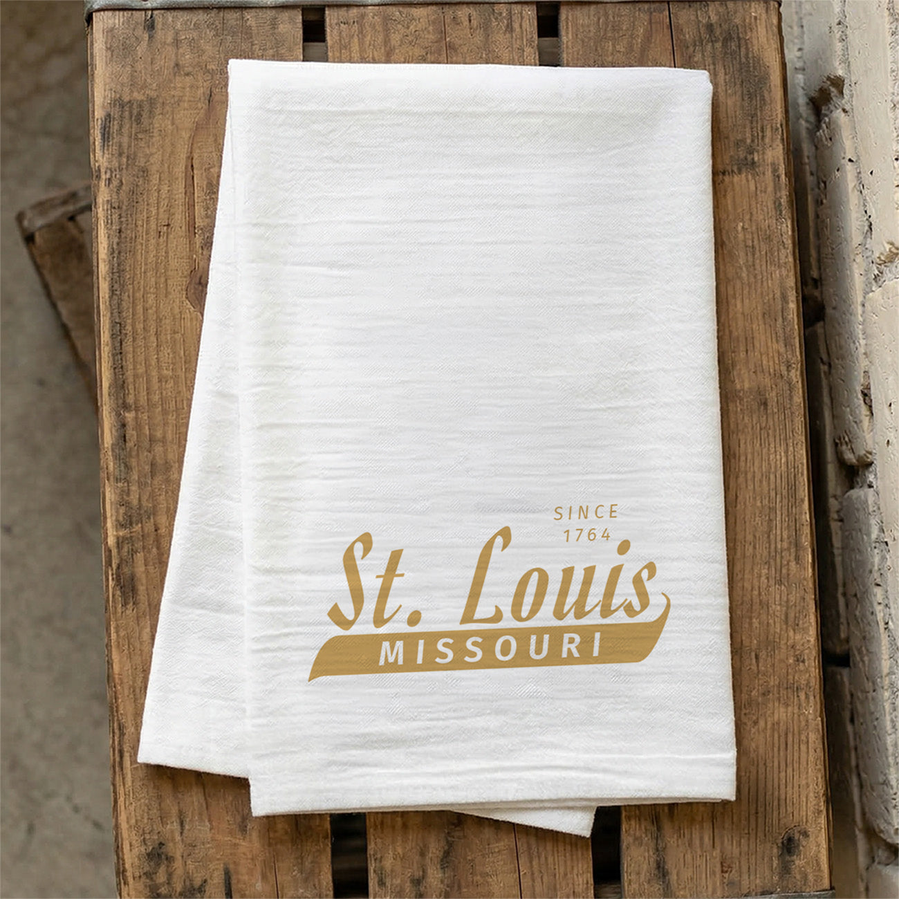 Retro - Custom City/State/Est. Cotton Tea Towel