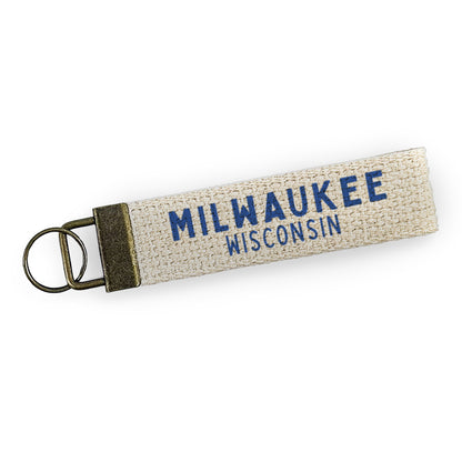 Two Color City - Custom Canvas Key Fob