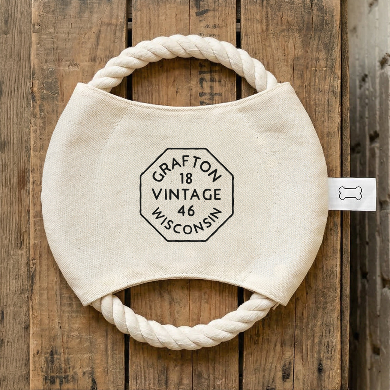 Vintage Octagon Stamp - Custom City/State/Est. Canvas Rope Disc