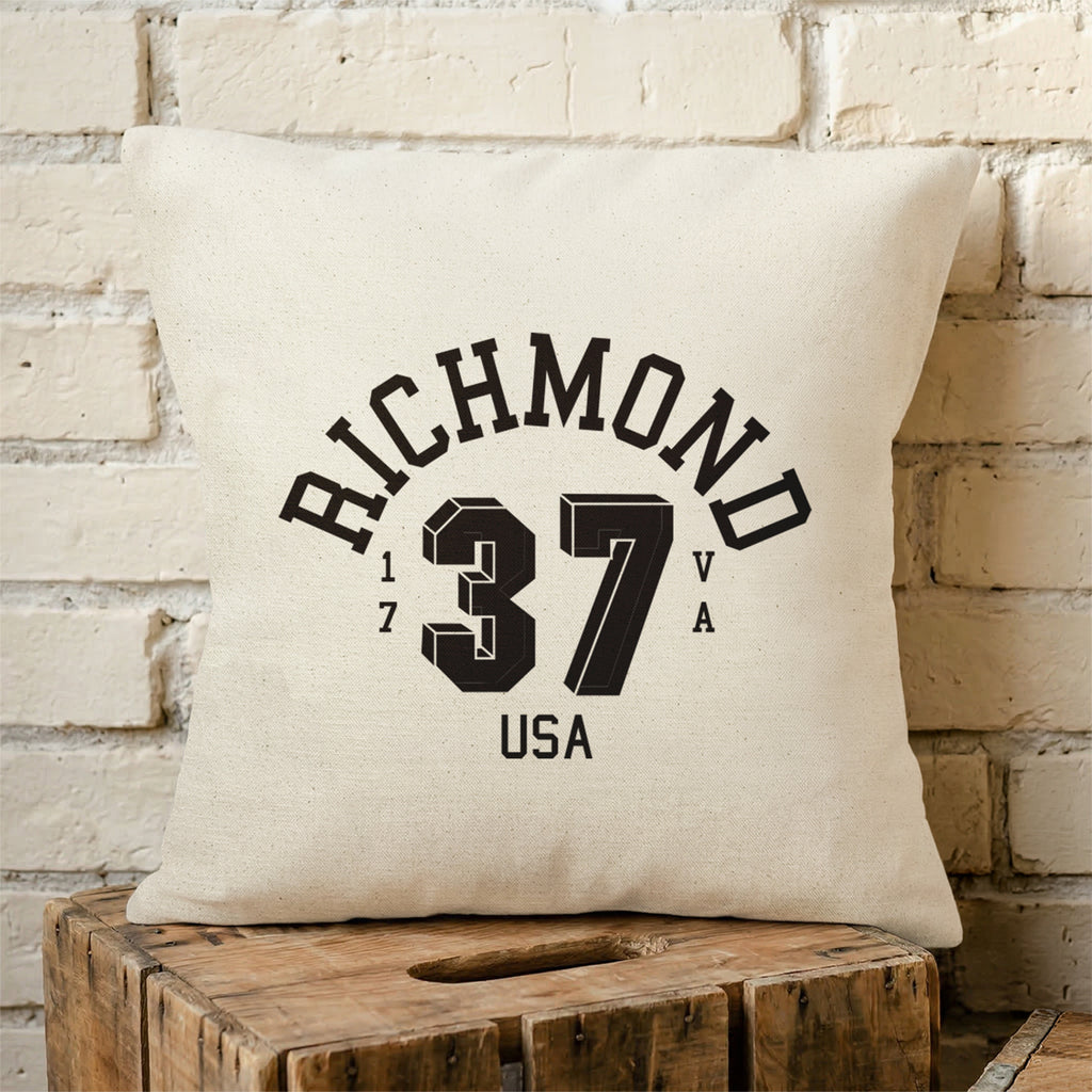 Classic Jersey - Custom City/State/Est. Square Canvas Throw Pillow