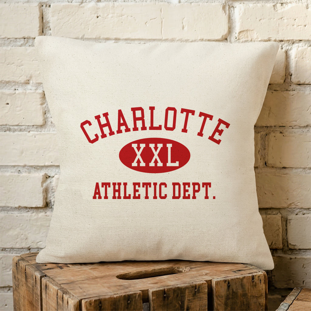 Athletic Department - Custom City Square Canvas Throw Pillow