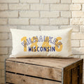 Two Color City - Custom City/State/Est. Cotton Canvas Rectangle Throw Pillow