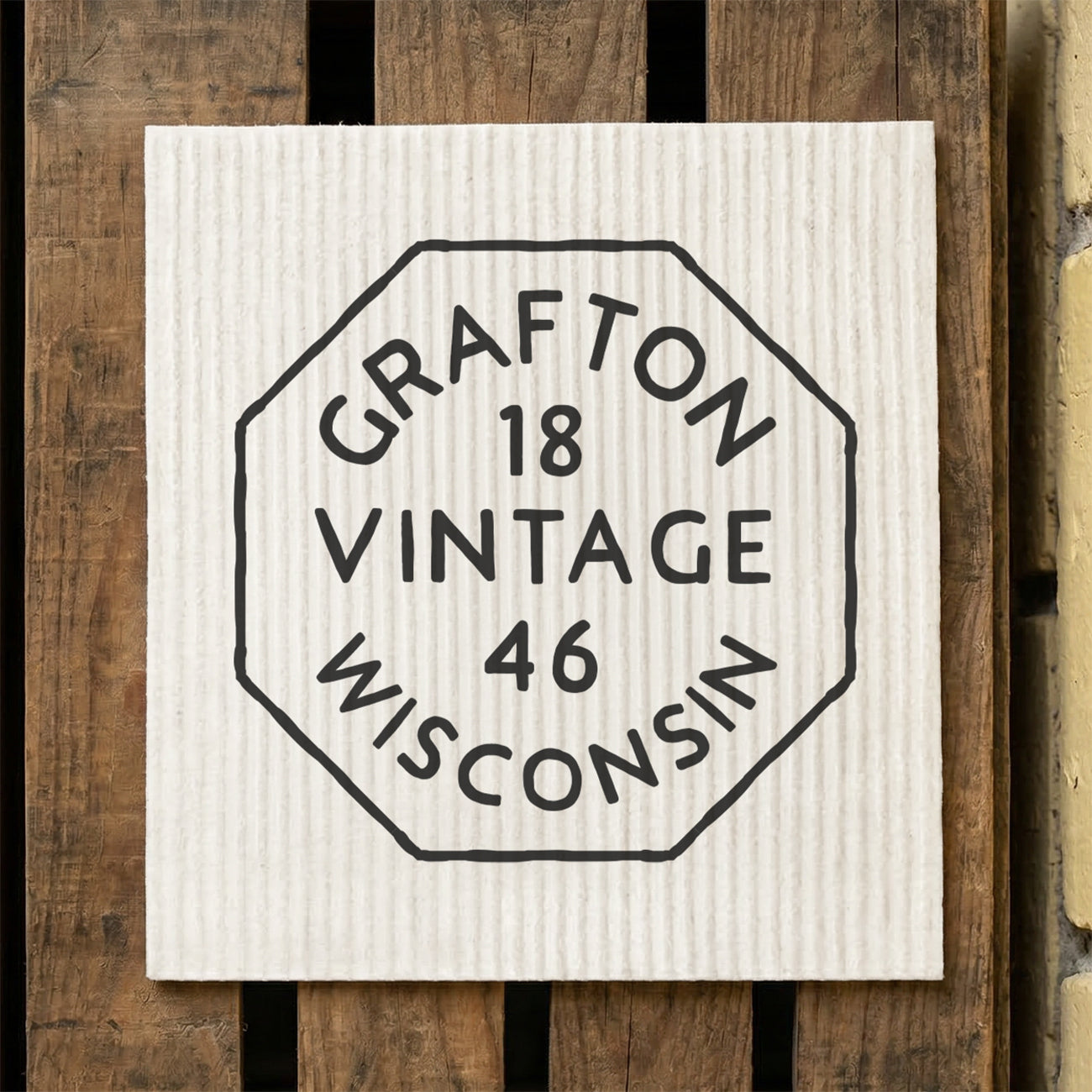 Vintage Octagon Stamp - Custom City/State/Est. Square Canvas Throw Pillow