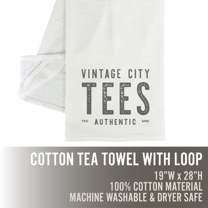 Two Color City - Custom Cotton Tea Towel