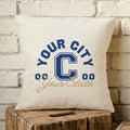Vintage Classics - Custom City/State/Est. Square Canvas Throw Pillow
